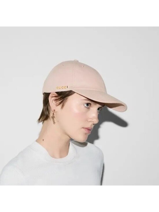 NWT Gucci Women’s Pink Canvas Logo Baseball Cap Hat Adjustable Size XL main image 9